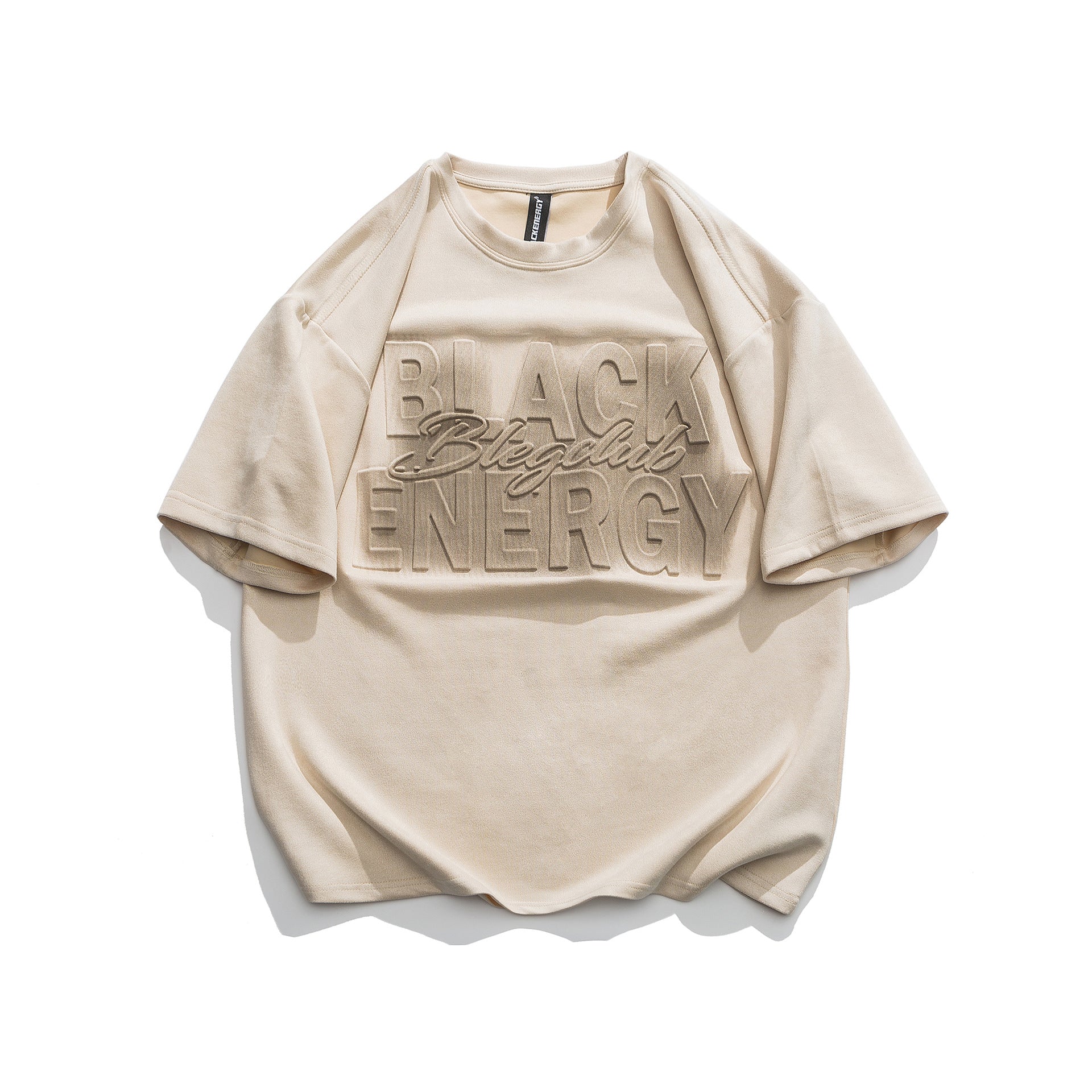 Steel printed letter suede short sleeved T-shirt for men and women