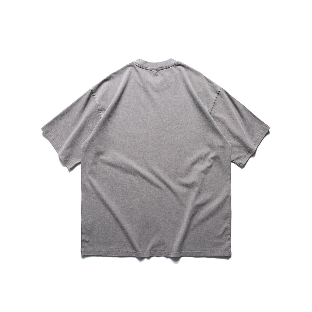 Washed and painted short sleeved T-shirt for men with half sleeves