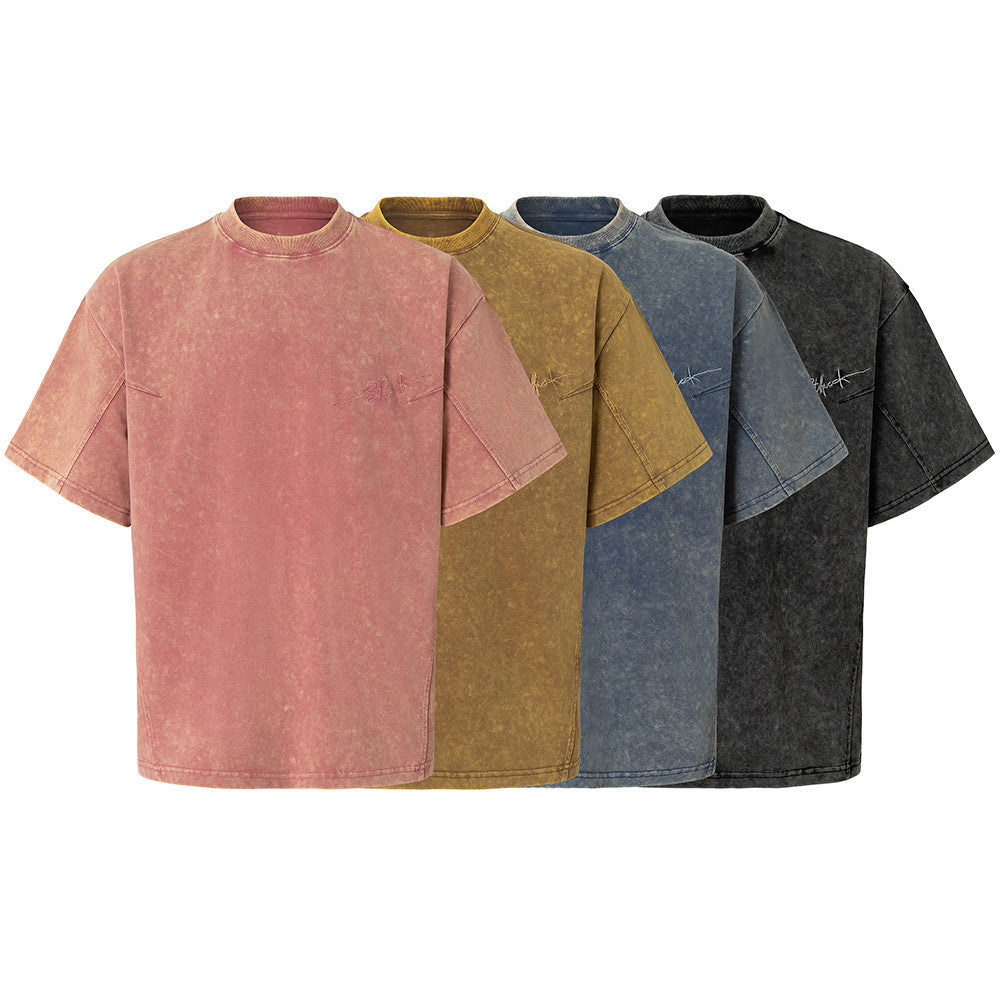 Simple vintage washed short sleeved t-shirt