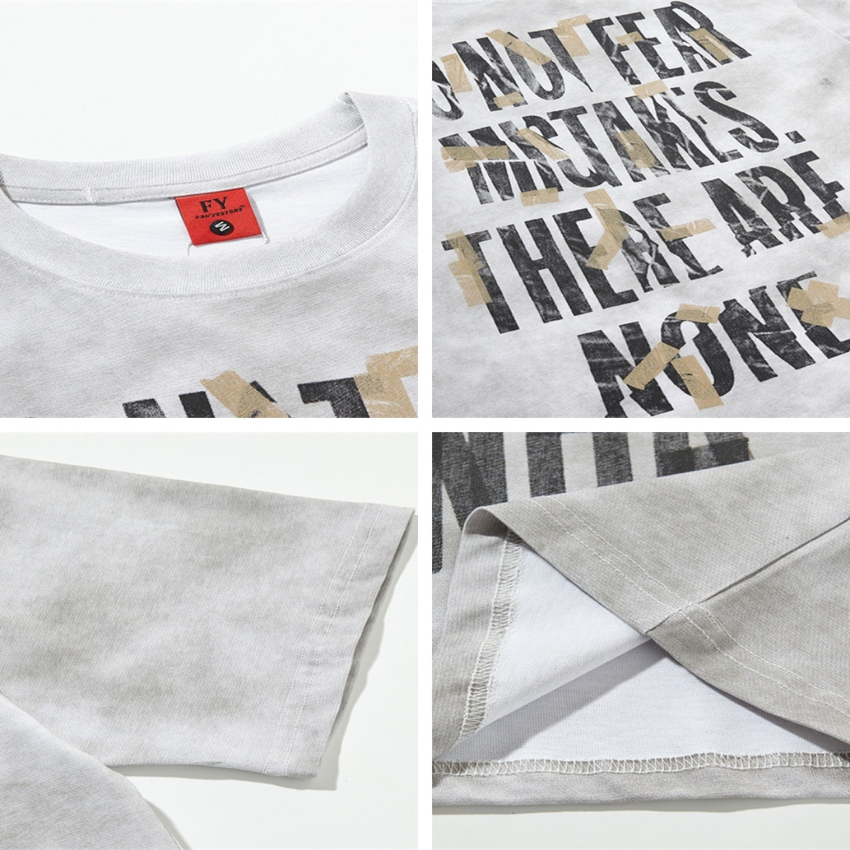 Street Style Spray-Dyed Letter Print Short Sleeve T-Shirt for Men and Women, Oversized Casual Top
