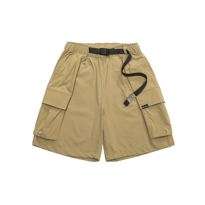 Buckle waistband shorts for men