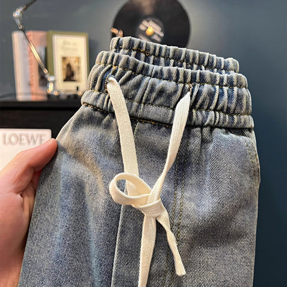 Casual Vintage Ripped Denim Shorts for Men