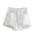 Casual versatile multi-color high waisted ripped shorts