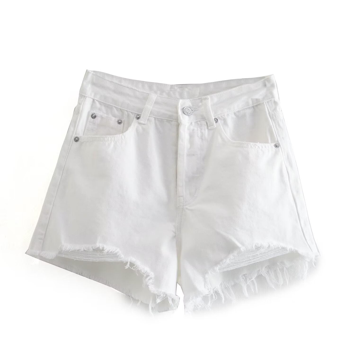 Casual versatile multi-color high waisted ripped shorts