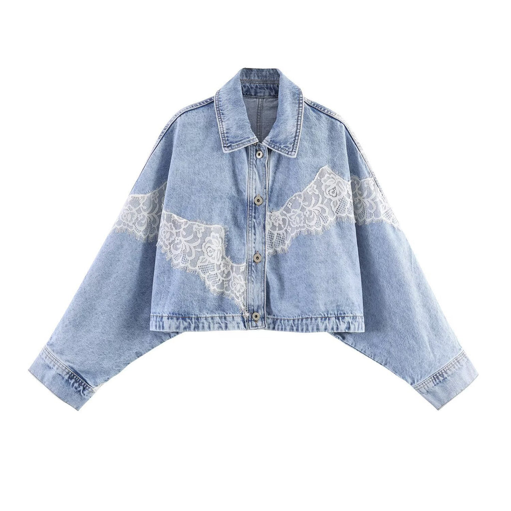 Lace Short Denim Jacket Outerwear Style