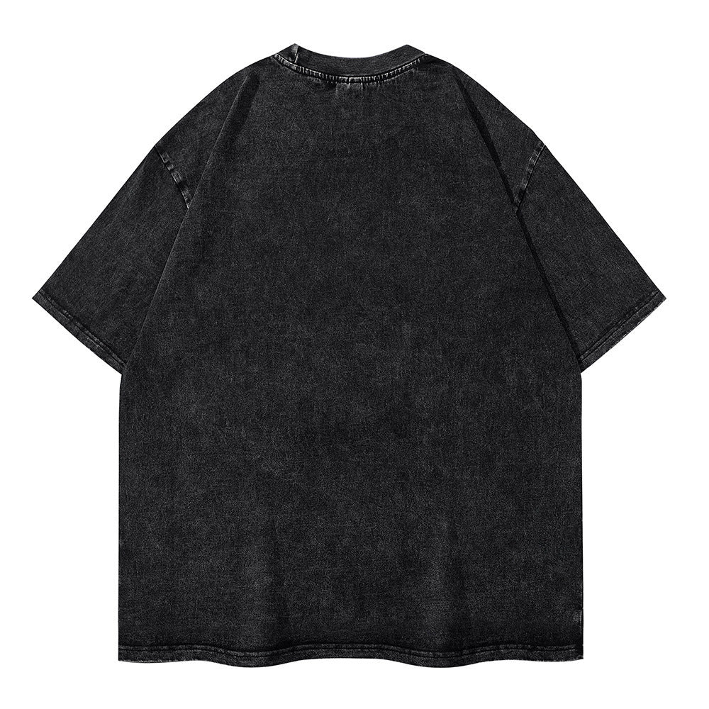 Loose Vintage Streetwear Hip-Hop T-Shirt Summer Trendy Printed Casual Men's Short Sleeve T-Shirt