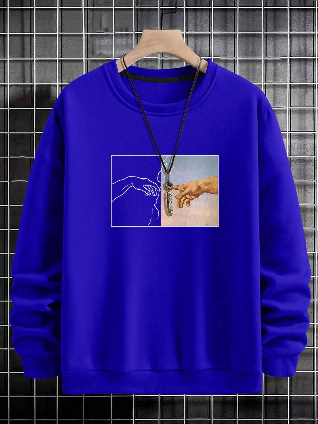 Street Style Men's Hand Printed Sweatshirt