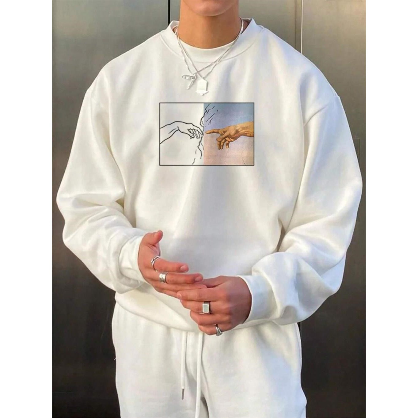 Street Style Men's Hand Printed Sweatshirt